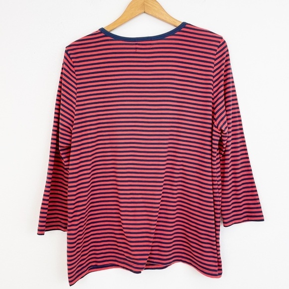 Anthropologie T.L.A Red Cotton Blend Striped Long Sleeves Top Size X-Large - Picture 9 of 15